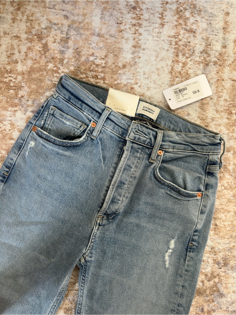 Citizens Of Humanity Light Blue High-Rise Distressed Jeans
